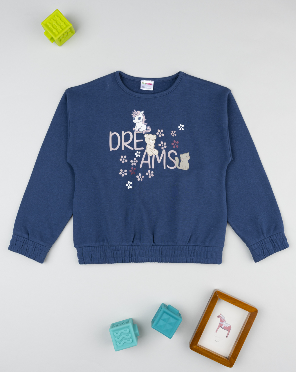 Felpa bambina blu stampa dreams