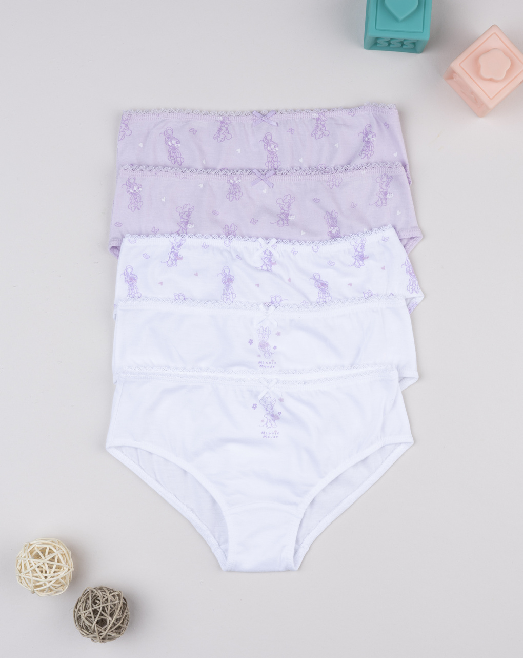 Pack 5 slip bambina minnie
