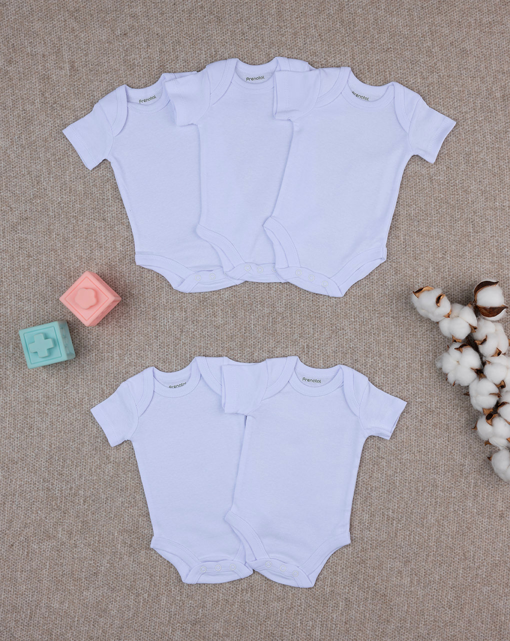 Pack 5 body bianchi con scollo americano