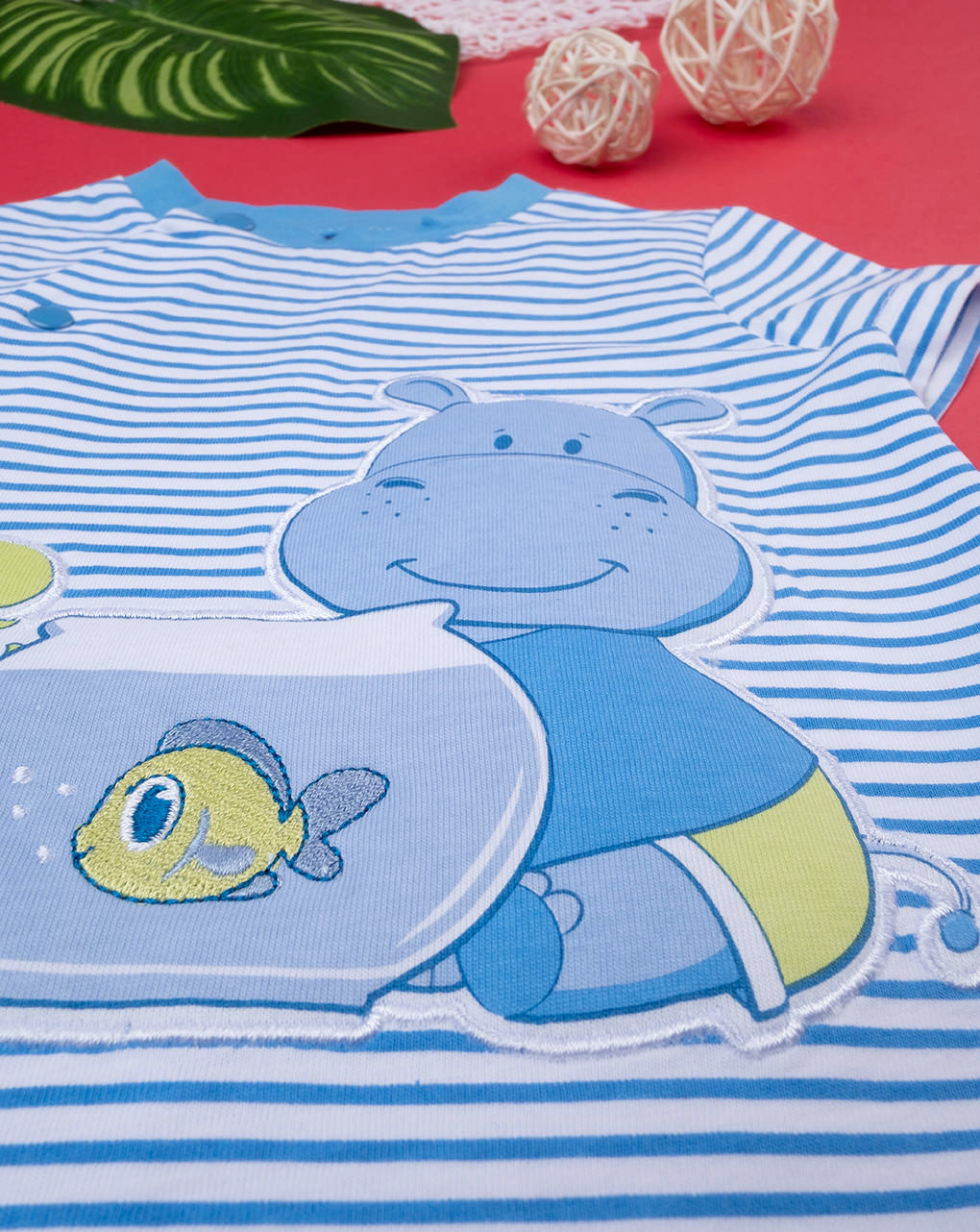 Tutina corta neonato "hippo"