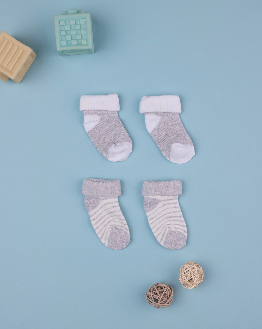 Pack 2 calzini bimbo bianco e grigio