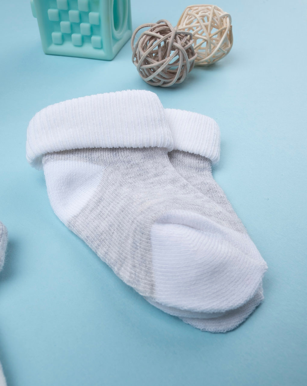 Pack 2 calzini bimbo bianco e grigio