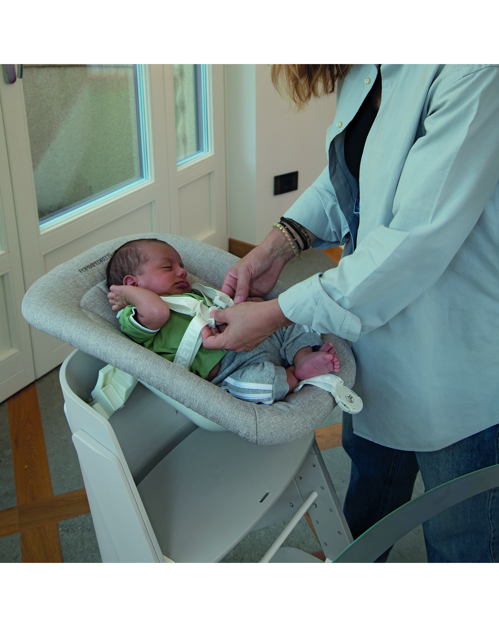 Sdraietta mignon per sedia evolutiva stile e tiramisù  grey melange - foppapedretti