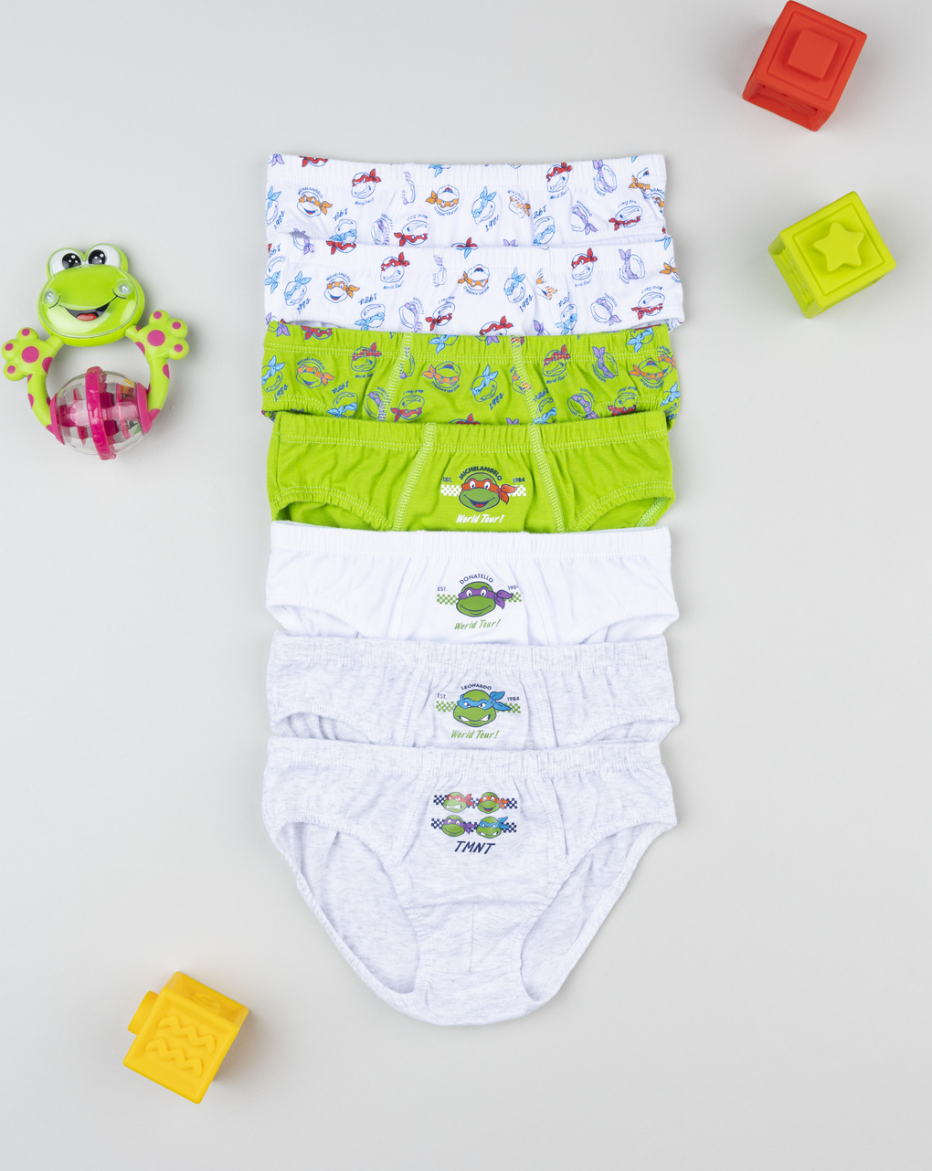 Pack 7 slip bimbo tartarughe