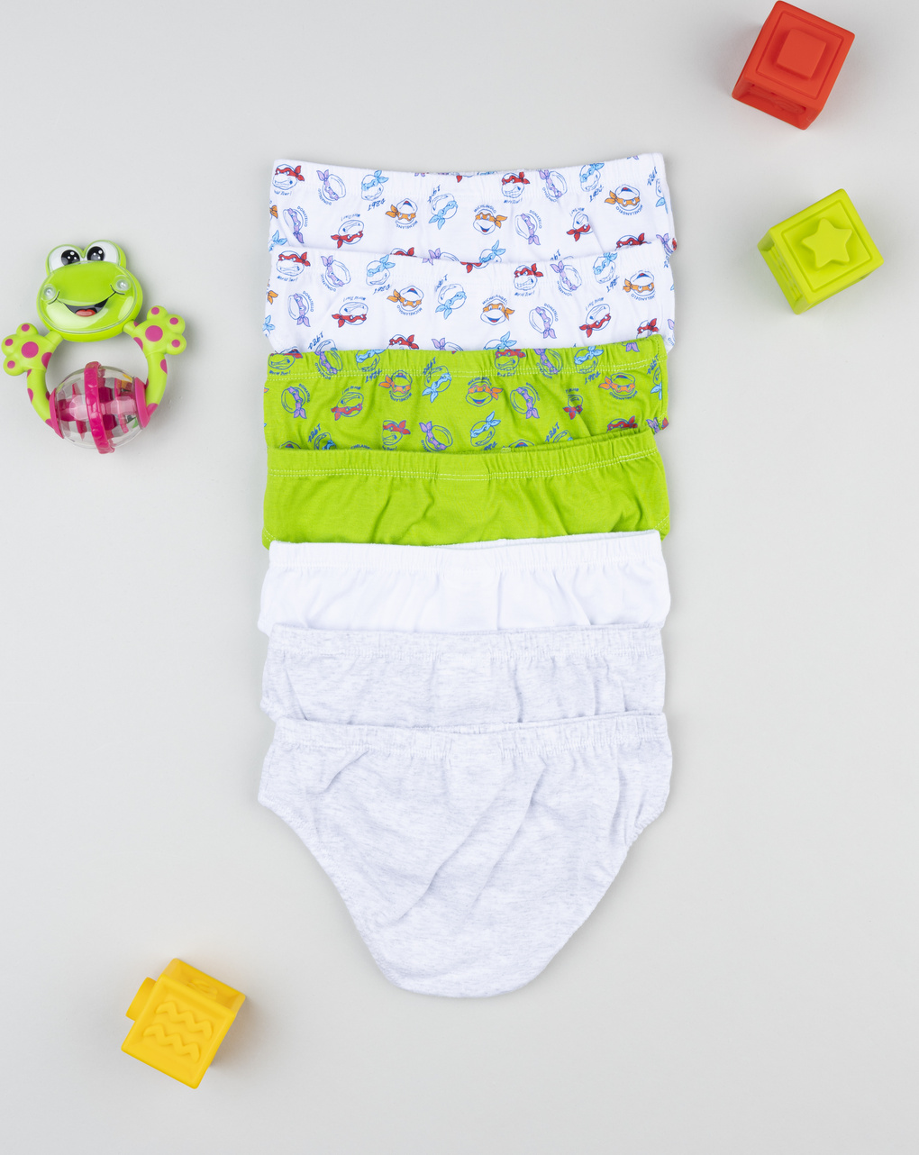 Pack 7 slip bimbo tartarughe