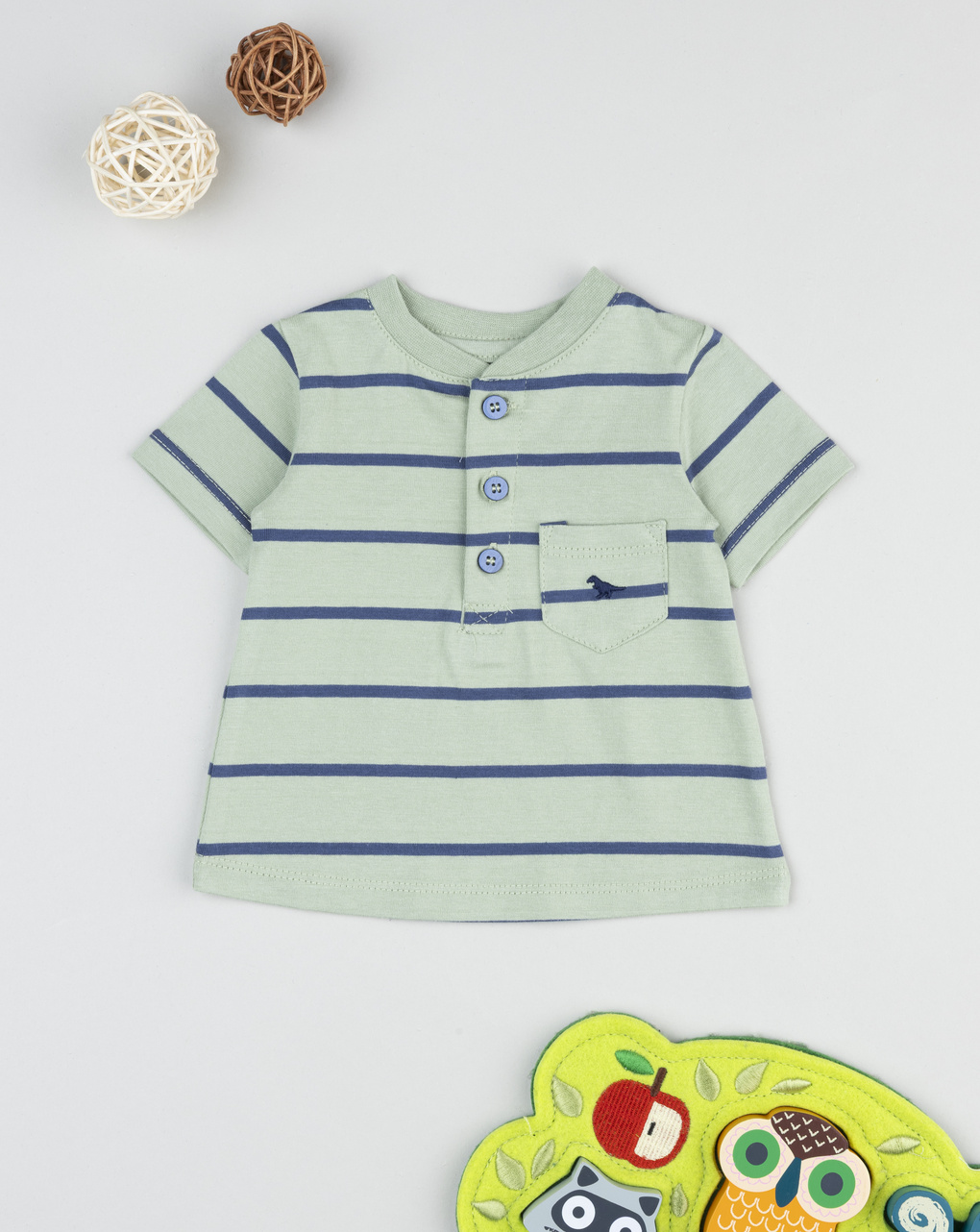 T-shirt bimbo mezza manica rigata