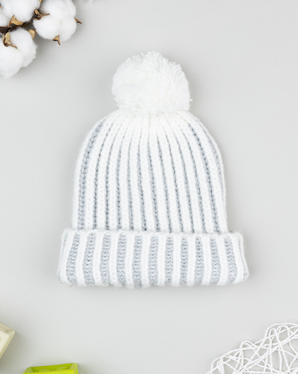 Berretto bimba grigio con lurex