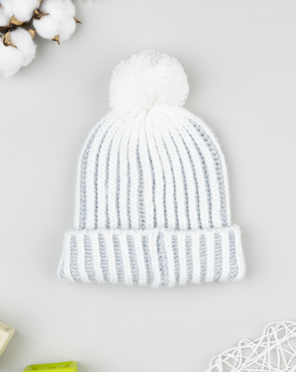 Berretto bimba grigio con lurex