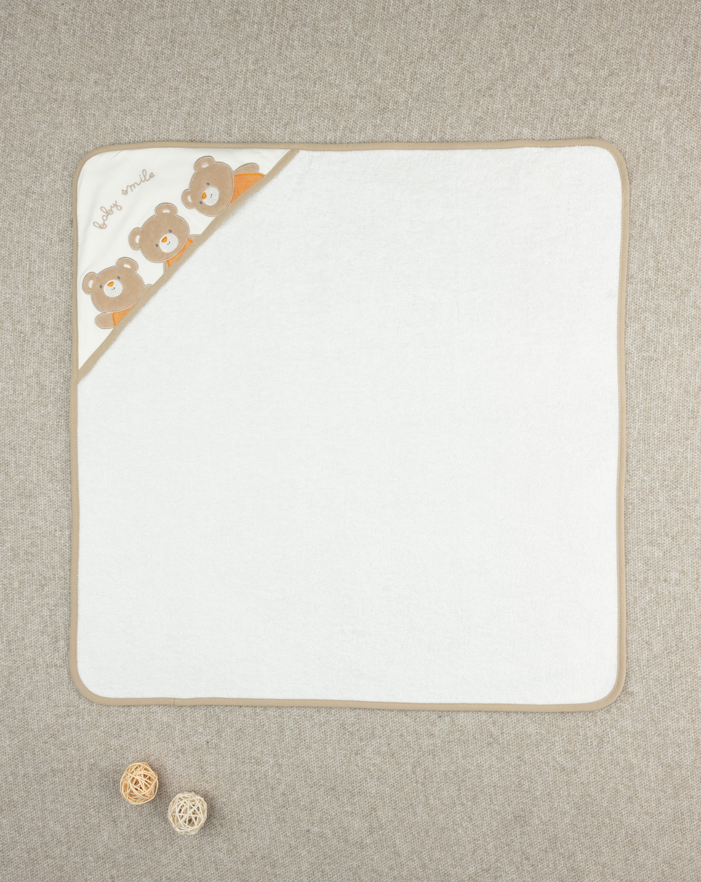 Quadrato spugna bianco unisex orsetti