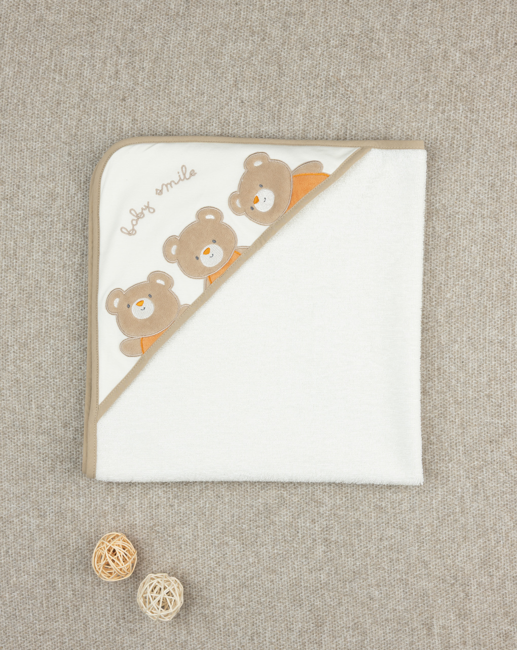 Quadrato spugna bianco unisex orsetti