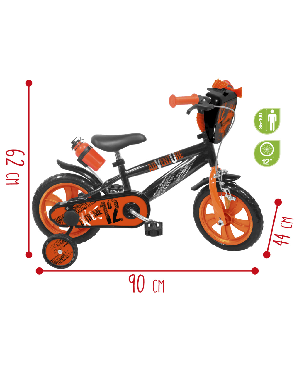 Bicicletta 12'' - arancione