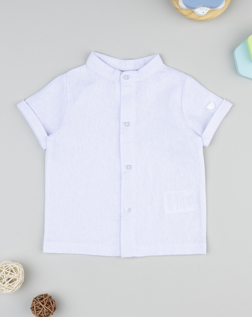 Camicia mezza manica bianca neonato