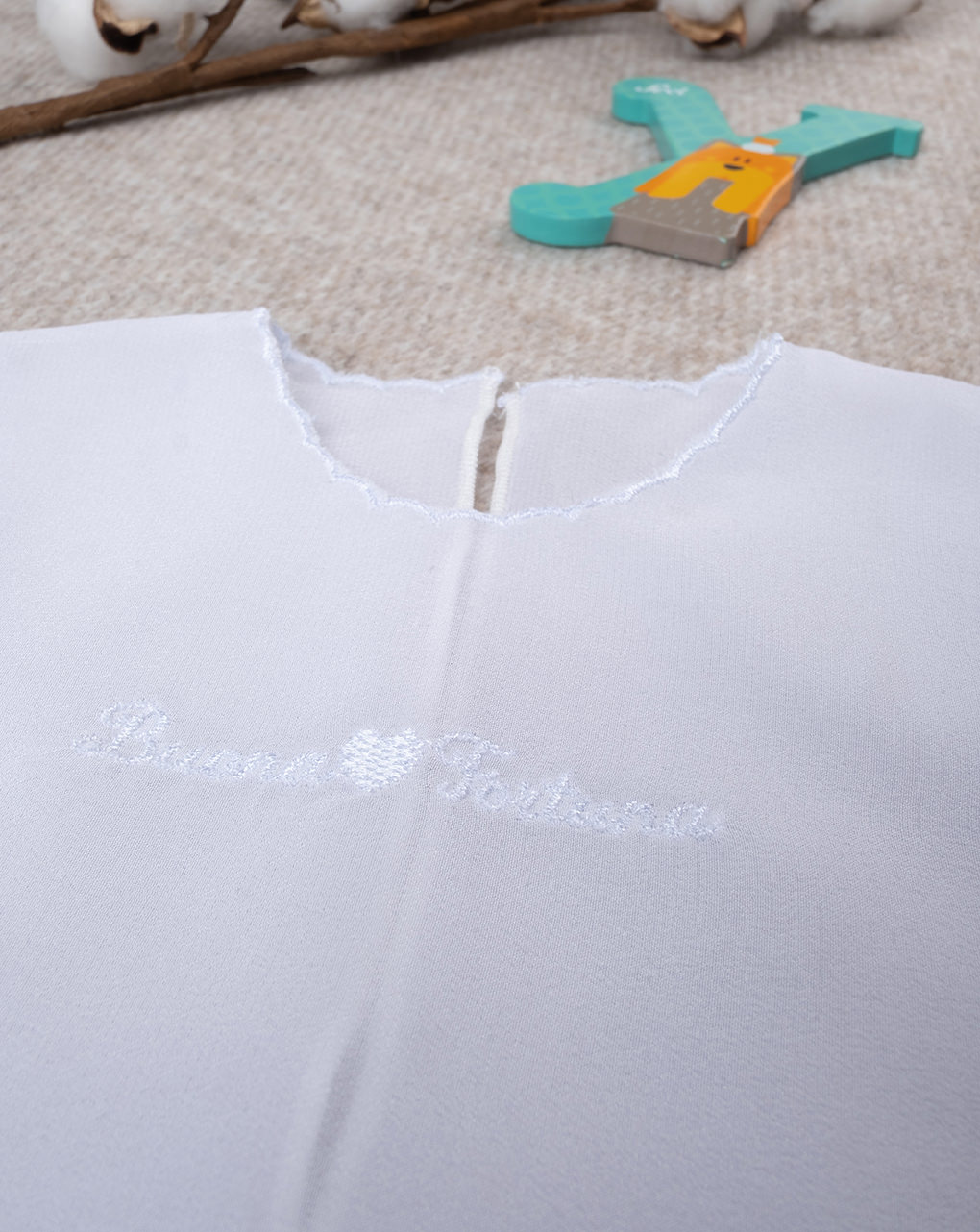 Camicino della fortuna seta bianco neonata