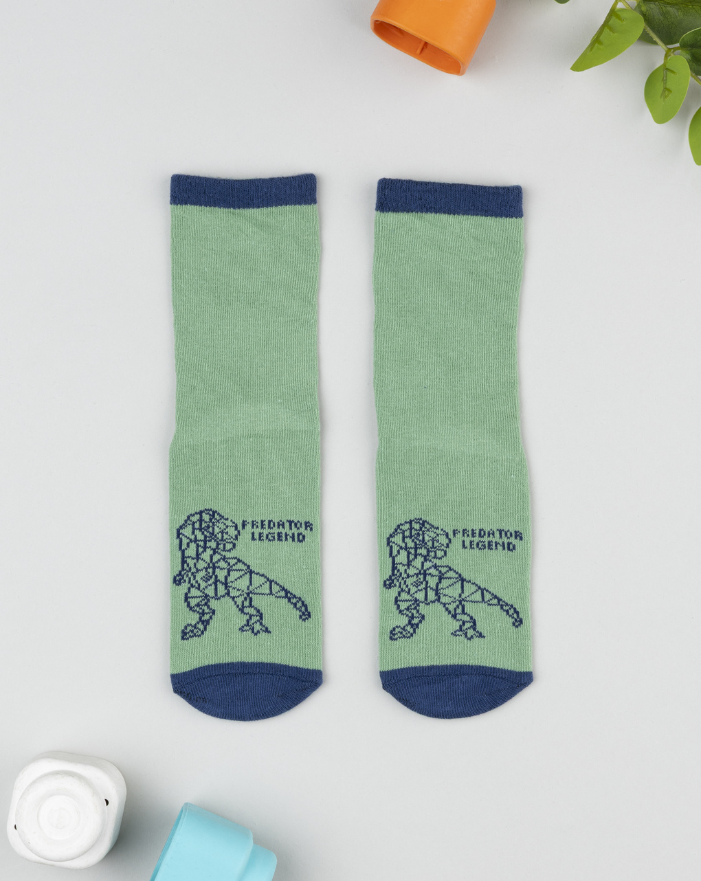 Antiscivolo bimbo verde t-rex