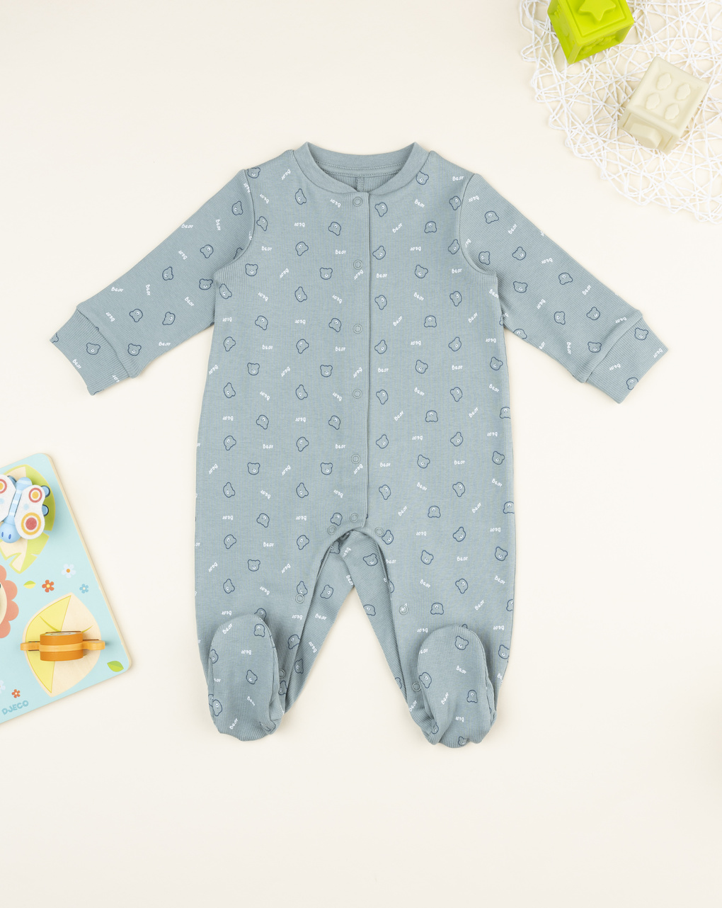 Tutina bimbo verde orsetti allover