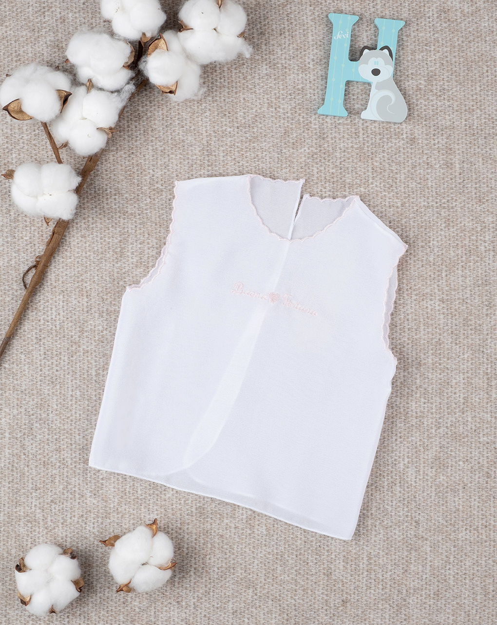 Camicino neonata seta rosa "buona fortuna"