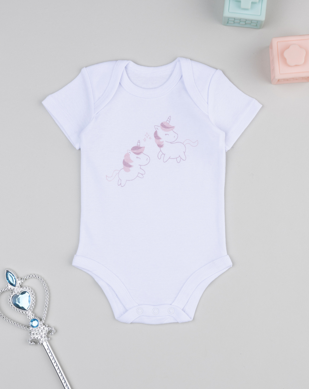 Body costina bimba bianco unicorni