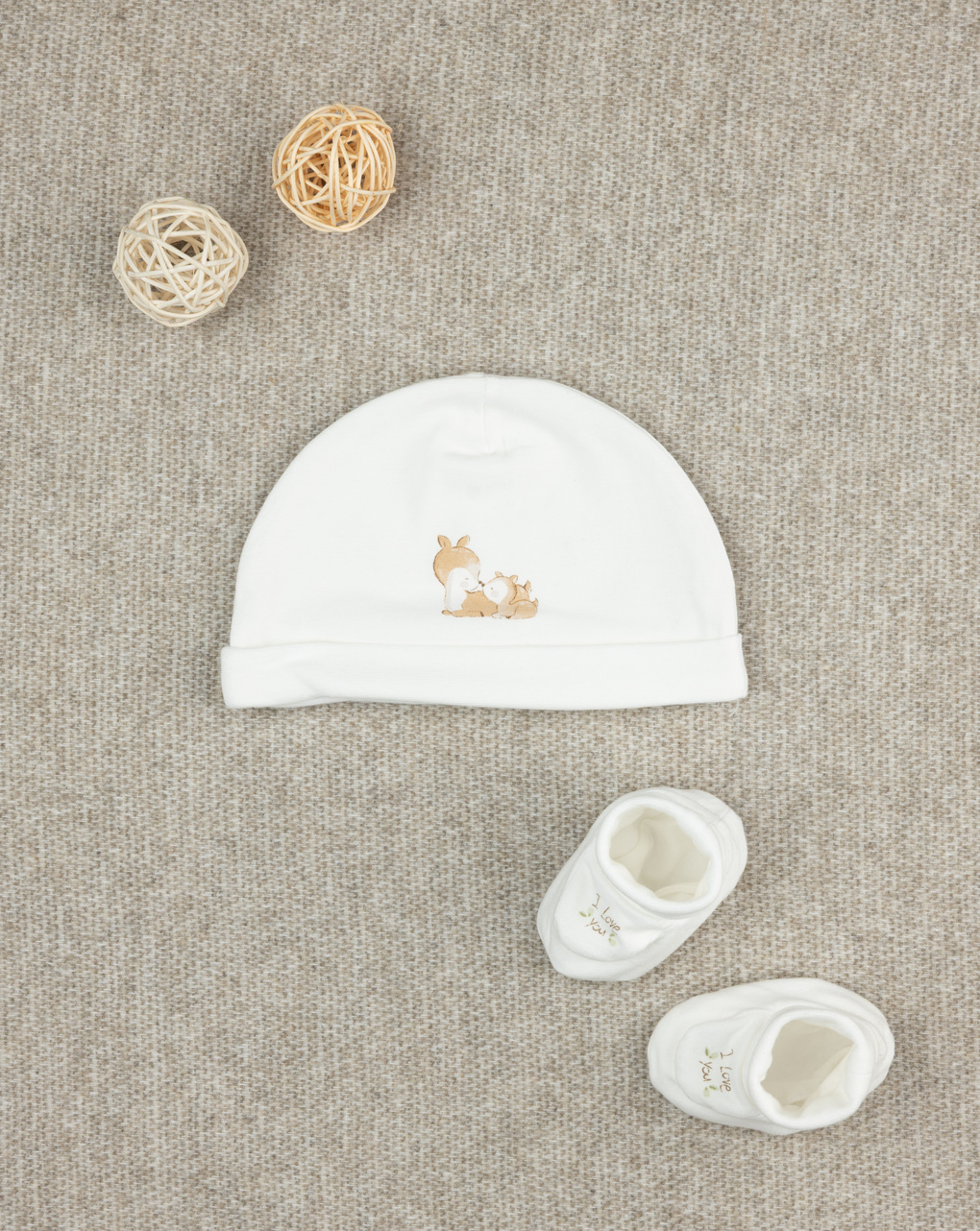 Pack cappello e babbucce bimba con ricamo