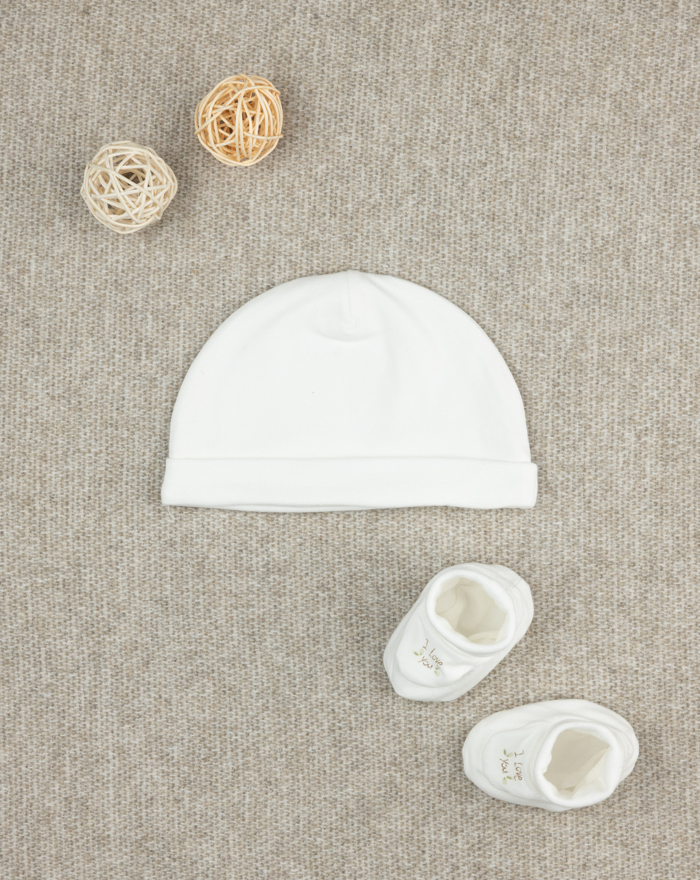 Pack cappello e babbucce bimba con ricamo