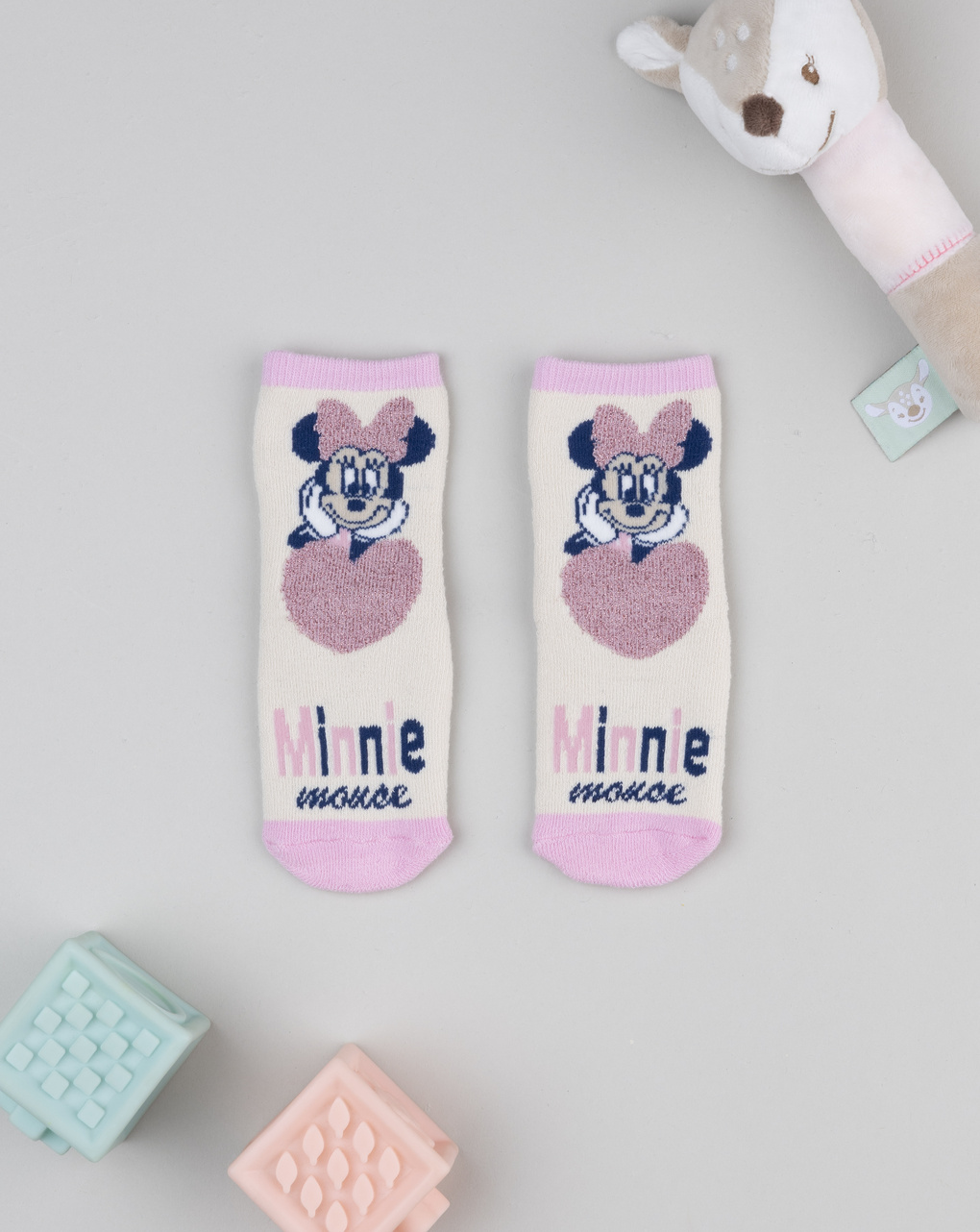 Antiscivolo bimba panna/rosa minnie