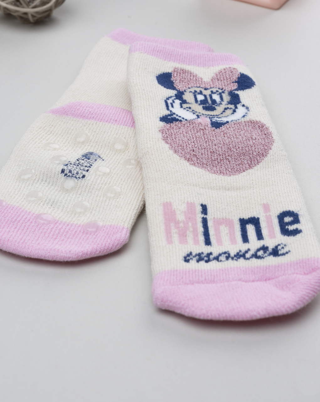 Antiscivolo bimba panna/rosa minnie