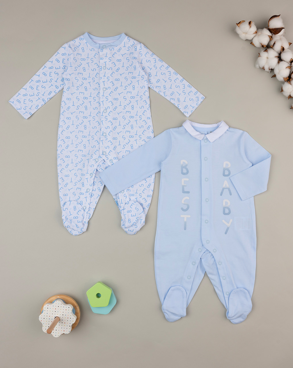 Pack 2 tutine azzurre e bianche con scritte