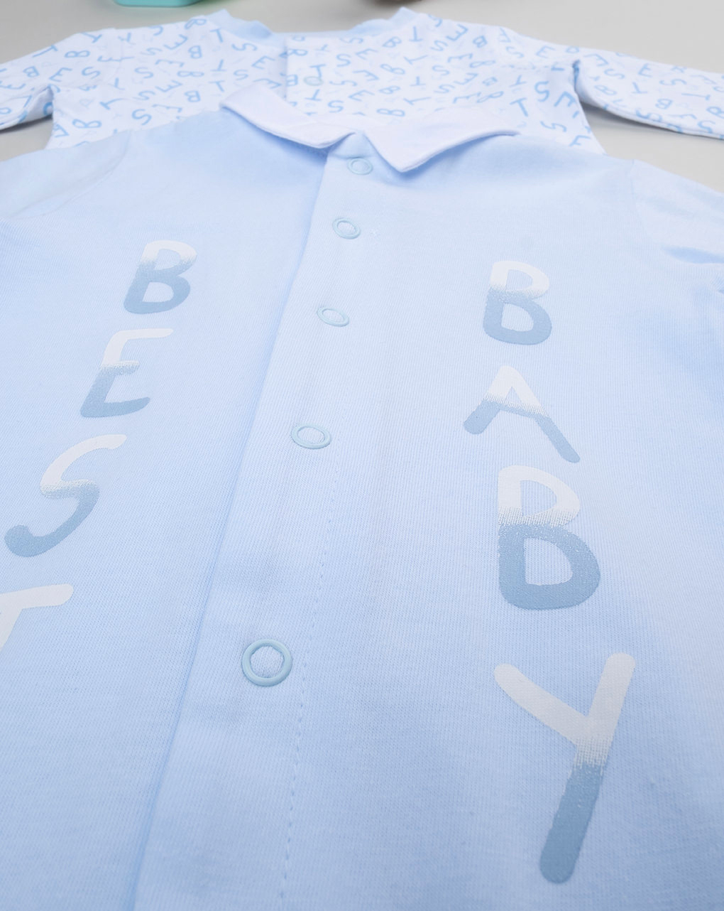 Pack 2 tutine azzurre e bianche con scritte