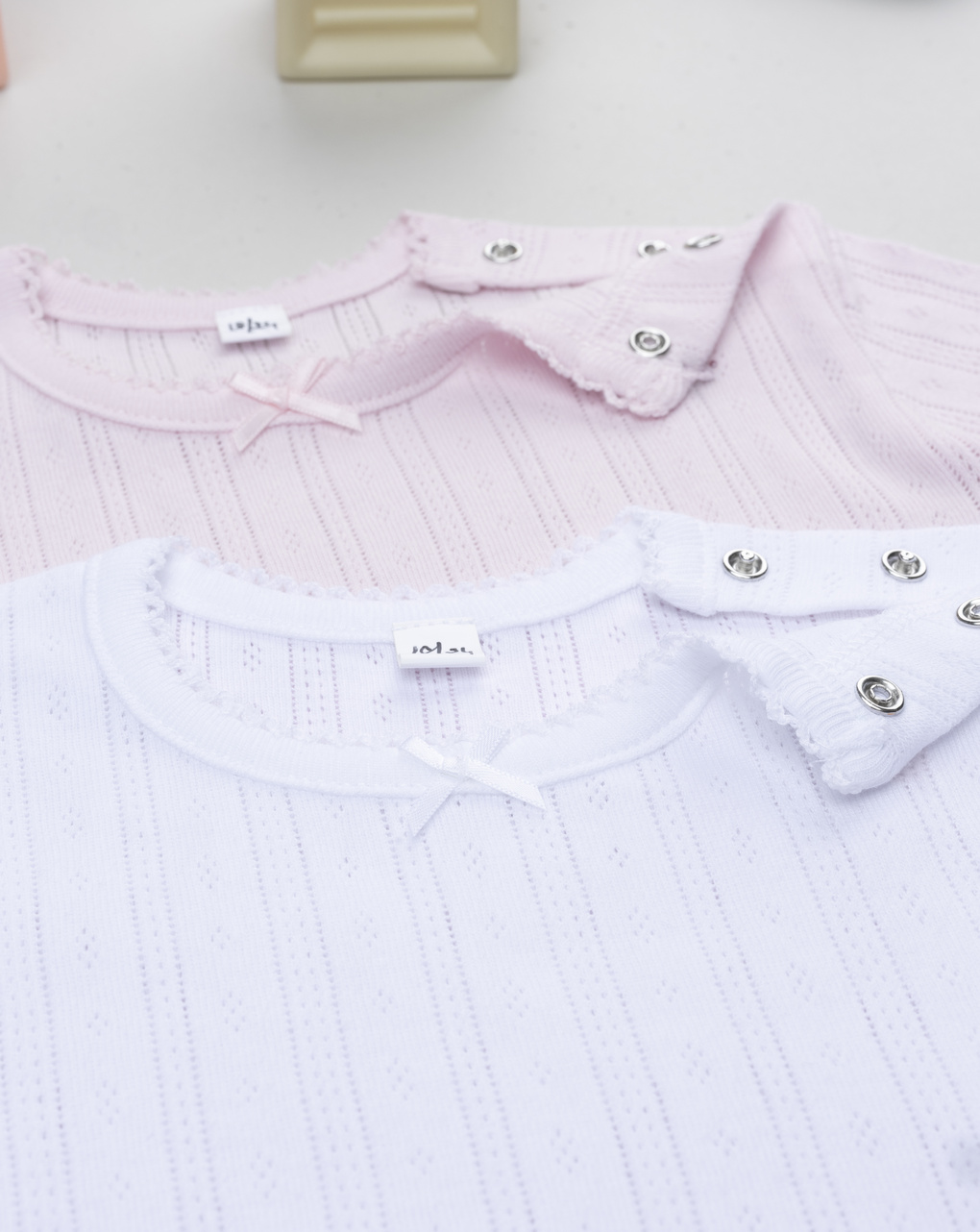 Pack 2 body bimba bianco/rosa maniche corte