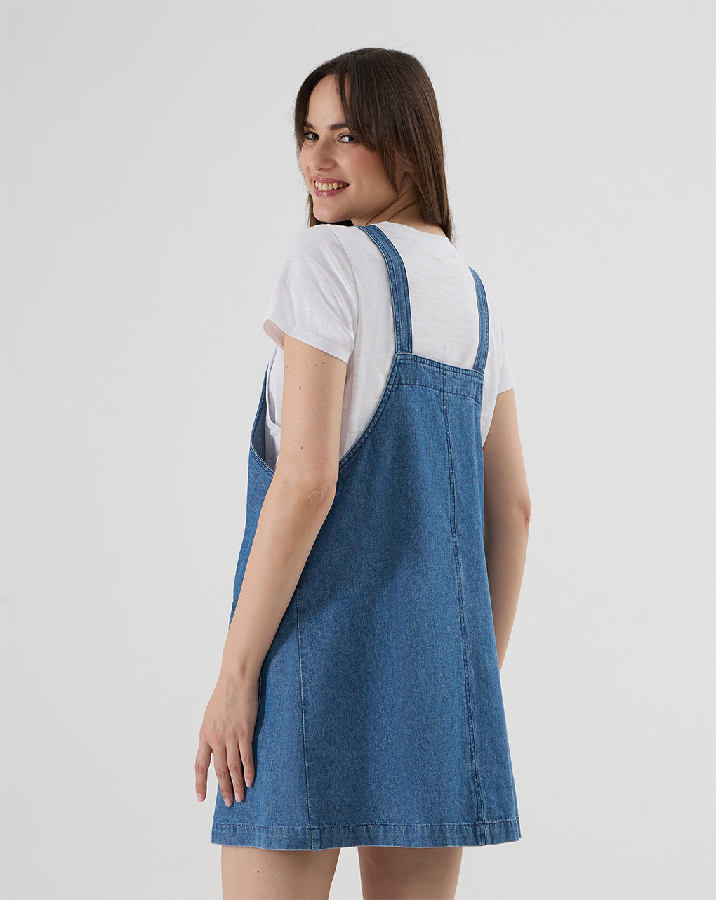 Abito salopette premaman allattamento con bottoni