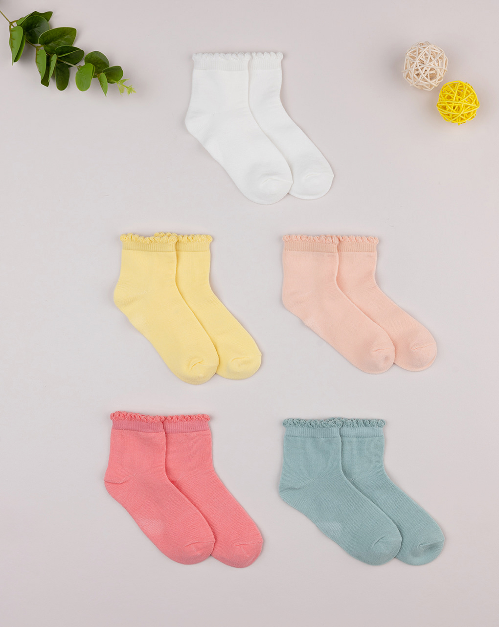 Pack 5 calze bimba multicolor