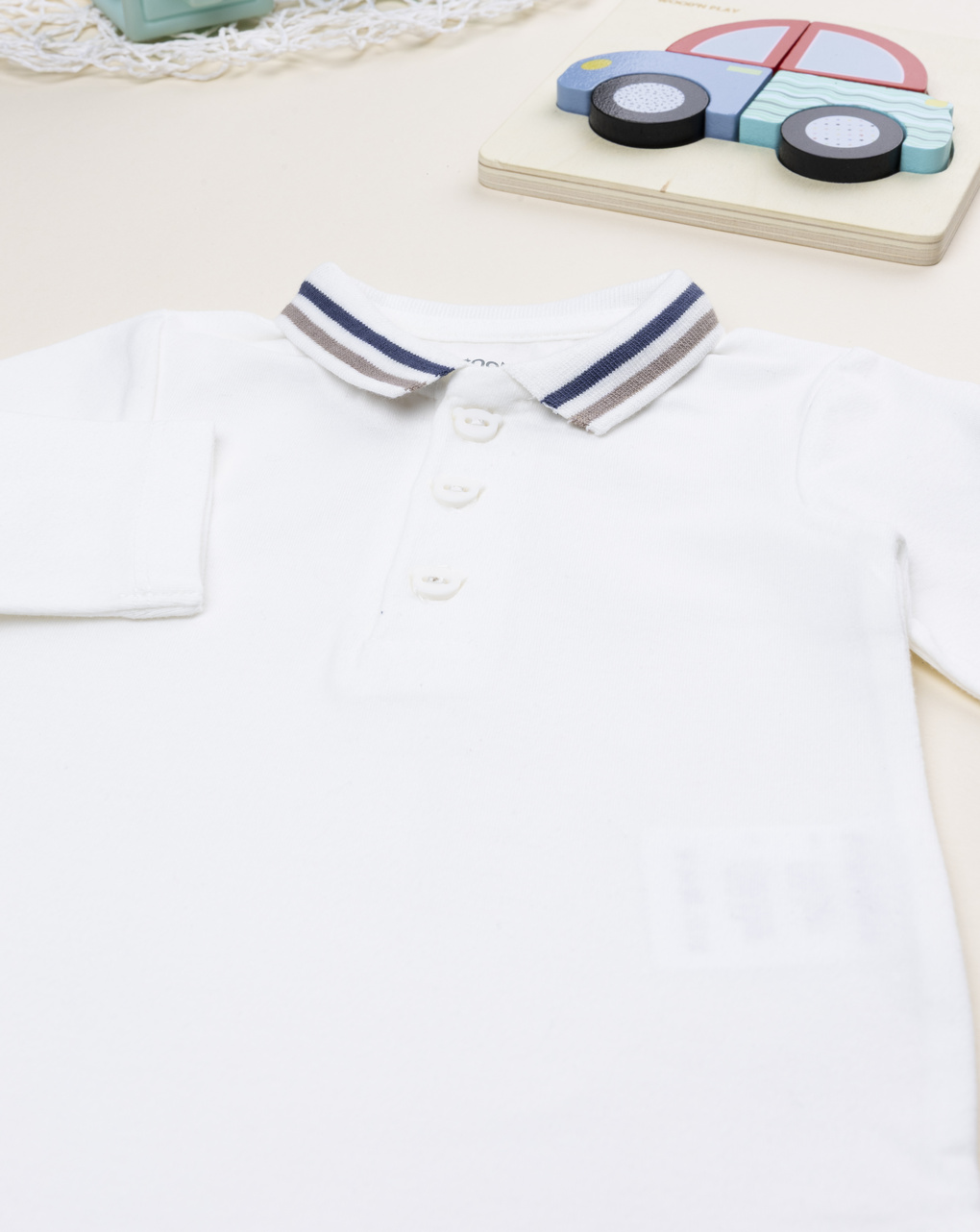 Body maniche lunghe bimbo bianco patch orso