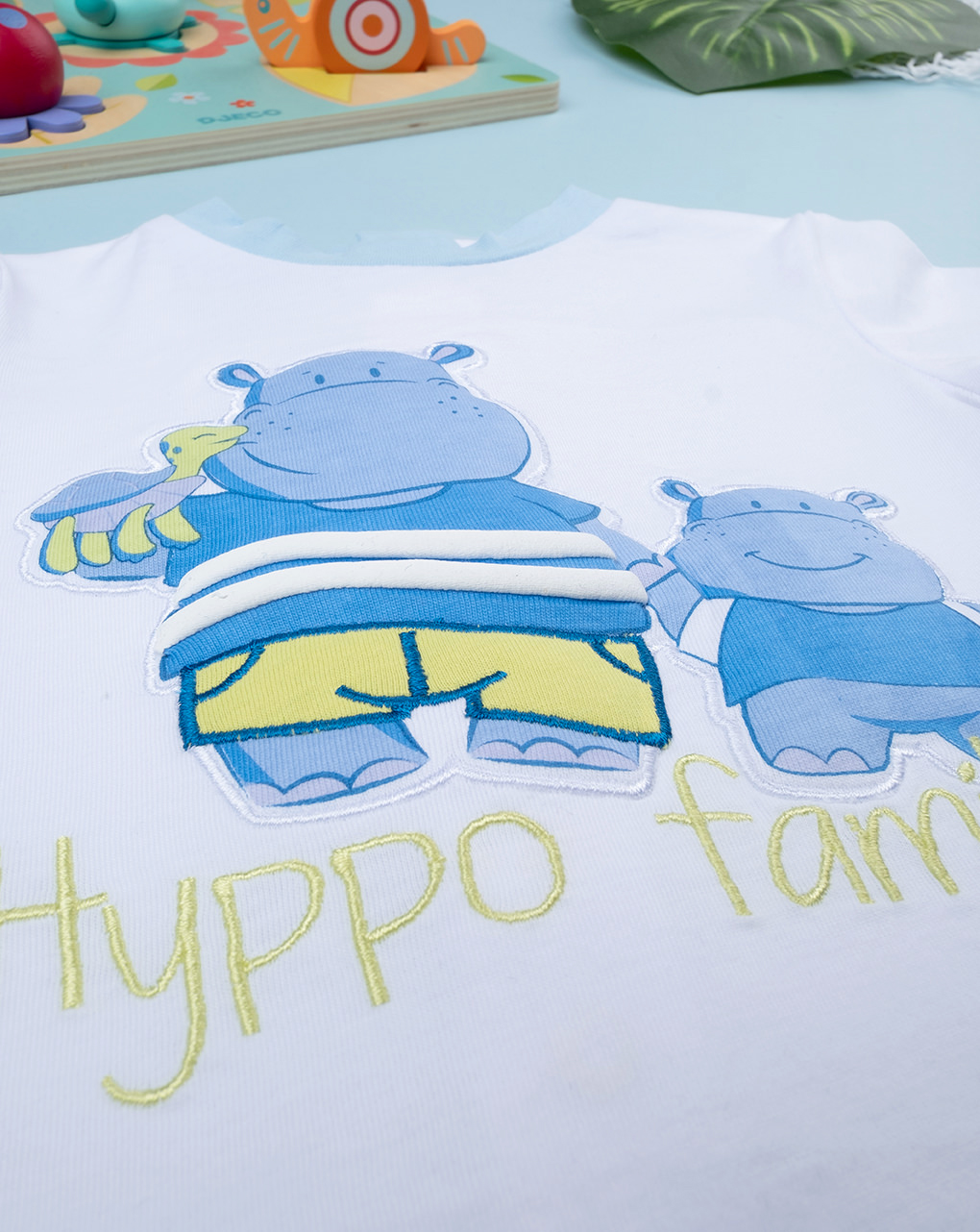 Completo corto da bambino maglia + shorts "hippo"