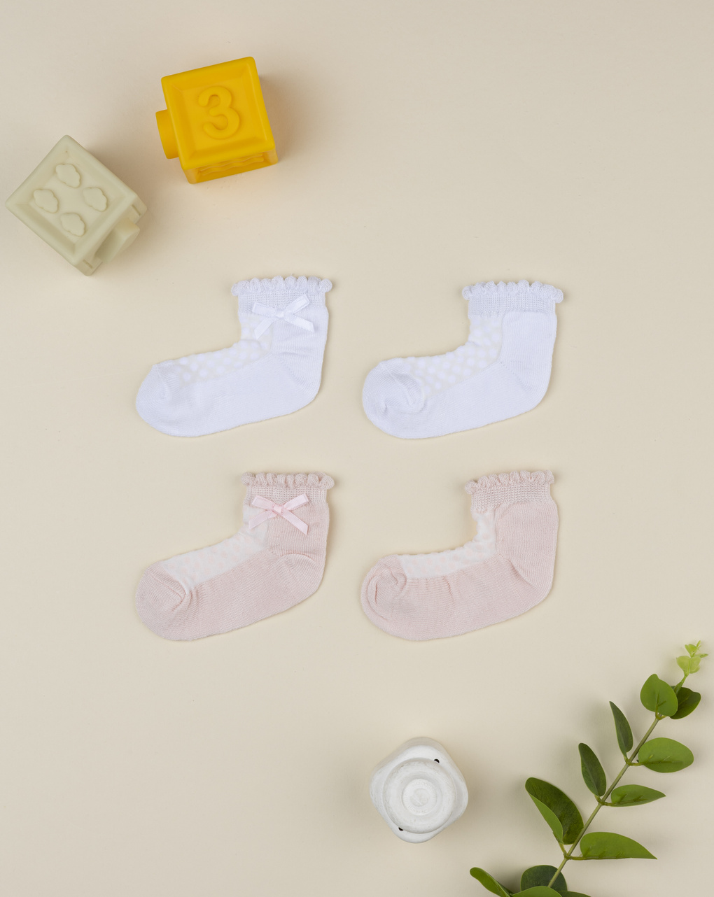 Pack 2 calze eleganti neonata