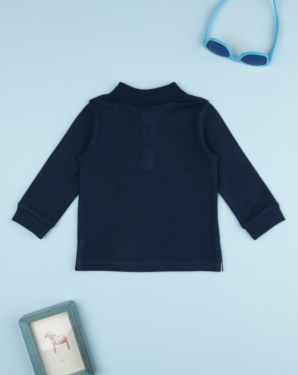 Polo bimbo blu maniche lunghe