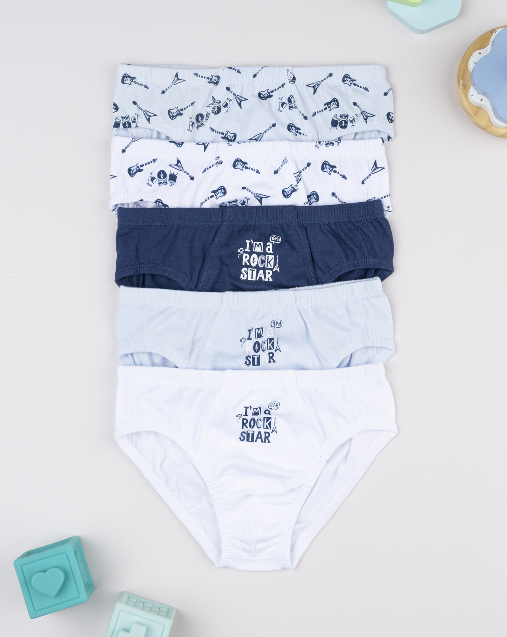 Pack 5 slip bambino rock