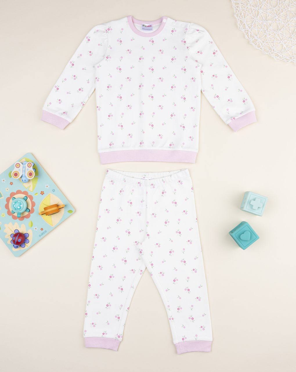 Pigiama bimba fiori allover