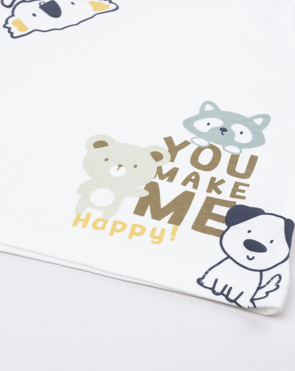 T-shirt bimbo bianca stampa "you make me happy"