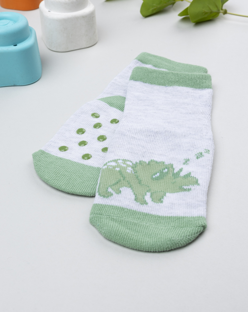 Antiscivolo bimbo grigio triceratopo