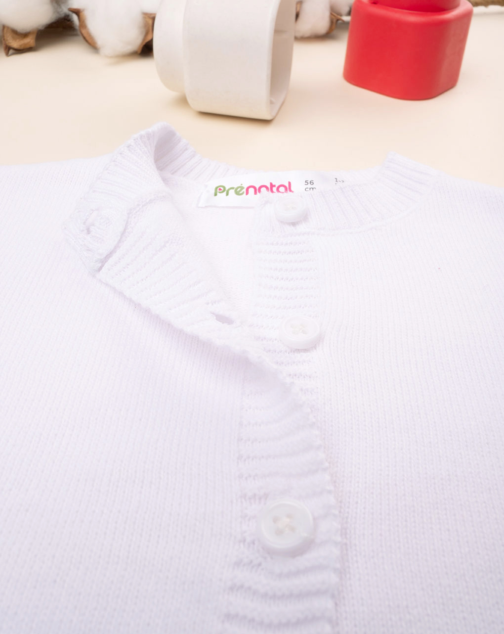 Cardigan bianco tricot corredino