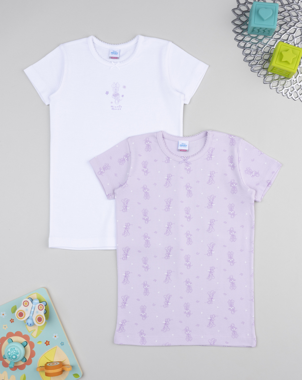 Pack 2 t-shirt bimba minnie mezza manica