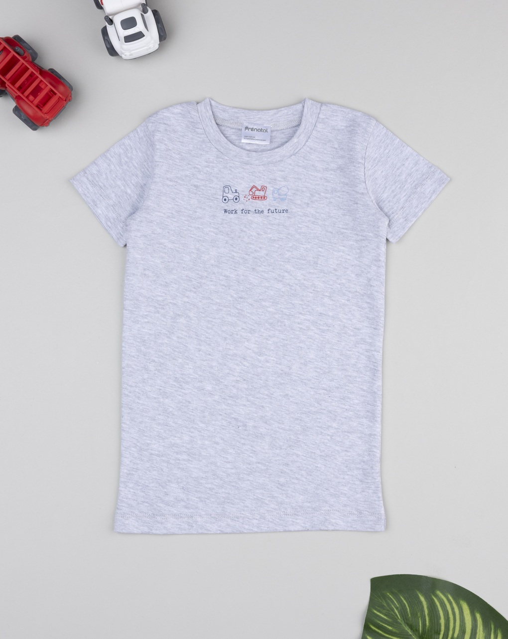 T-shirt bimbo automezzi grigia