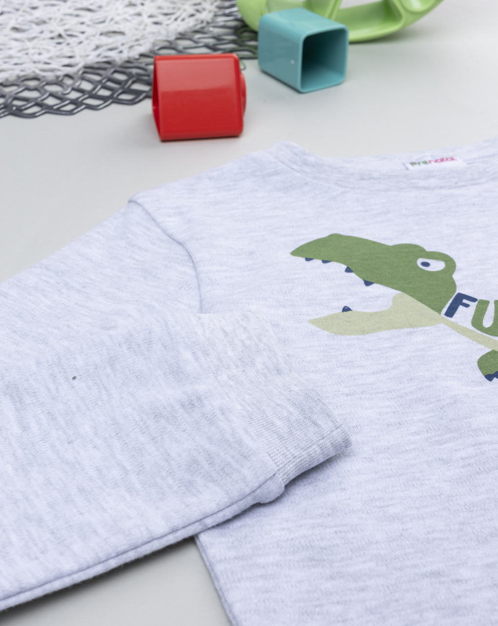 Pigiama bimbo grigio dinosauro