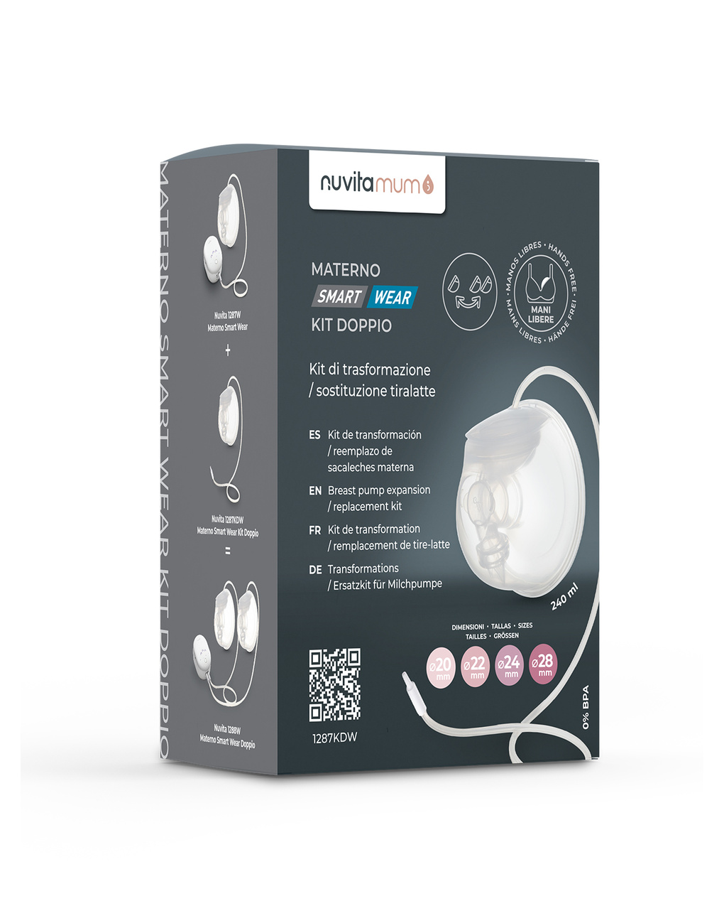 Kit per trasformare il tiralatte materno smart wear singolo in doppio - nuvita