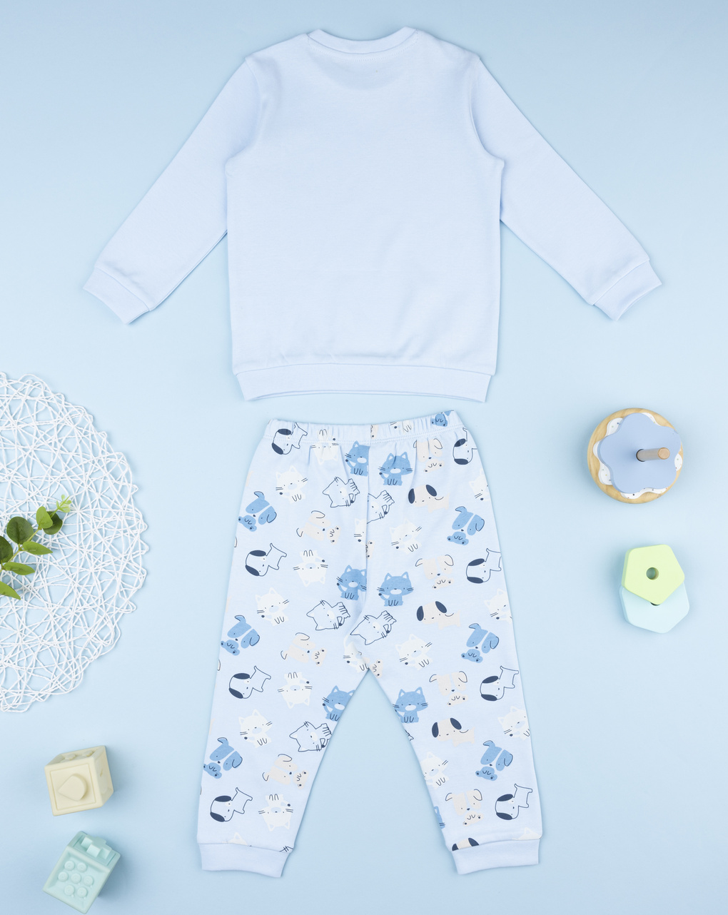 Pigiama bimbo azzurro animaletti