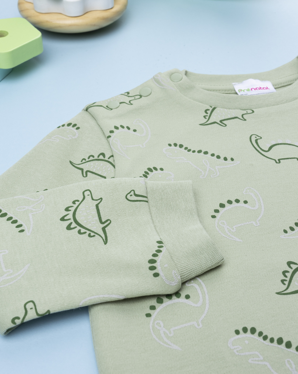 Pigiama bimbo verde dinosauri allover