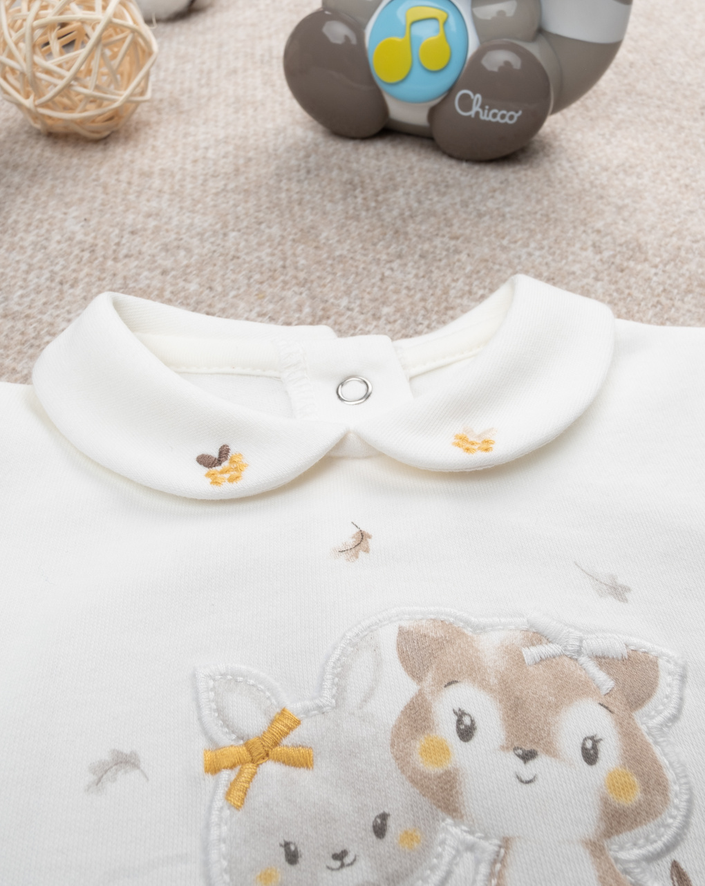 Body maniche lunghe bimba bianco stampato