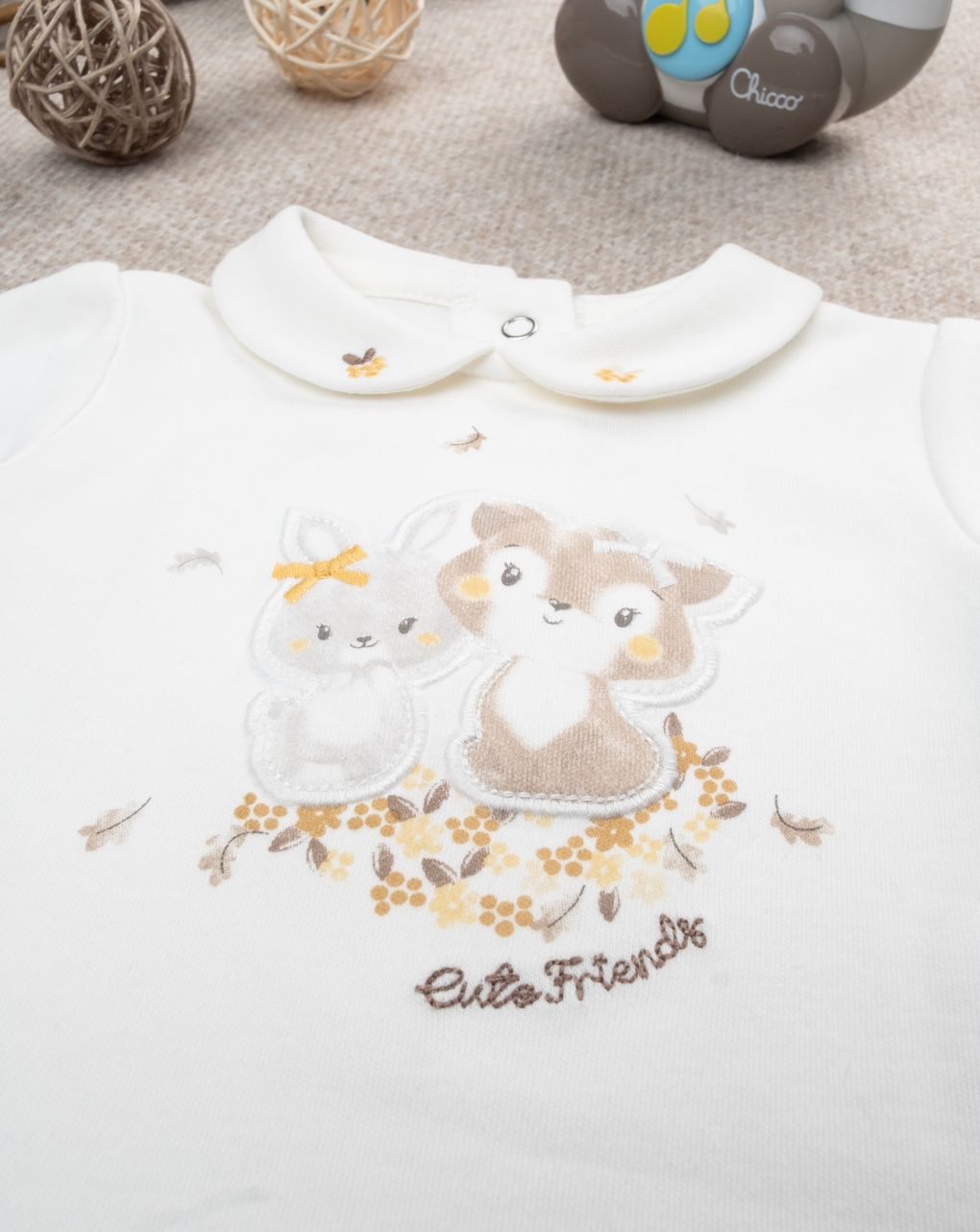 Body maniche lunghe bimba bianco stampato