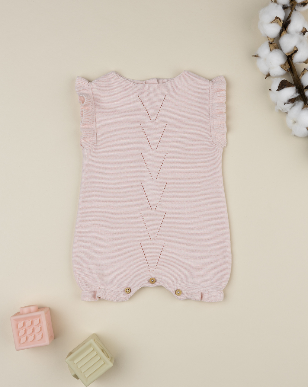 Pagliaccetto neonata tricot rosa