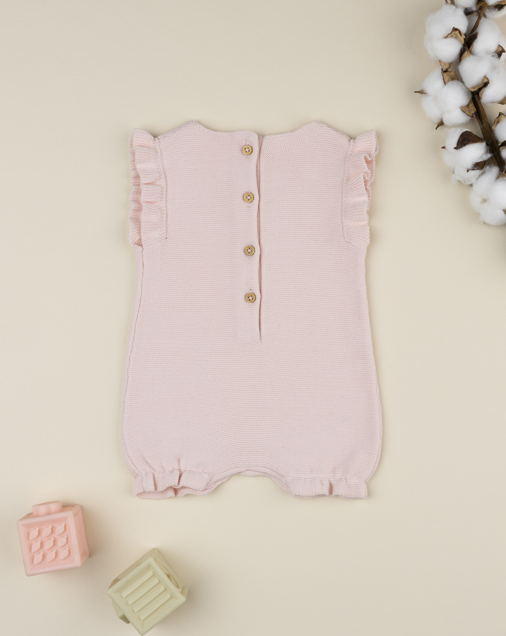 Pagliaccetto neonata tricot rosa