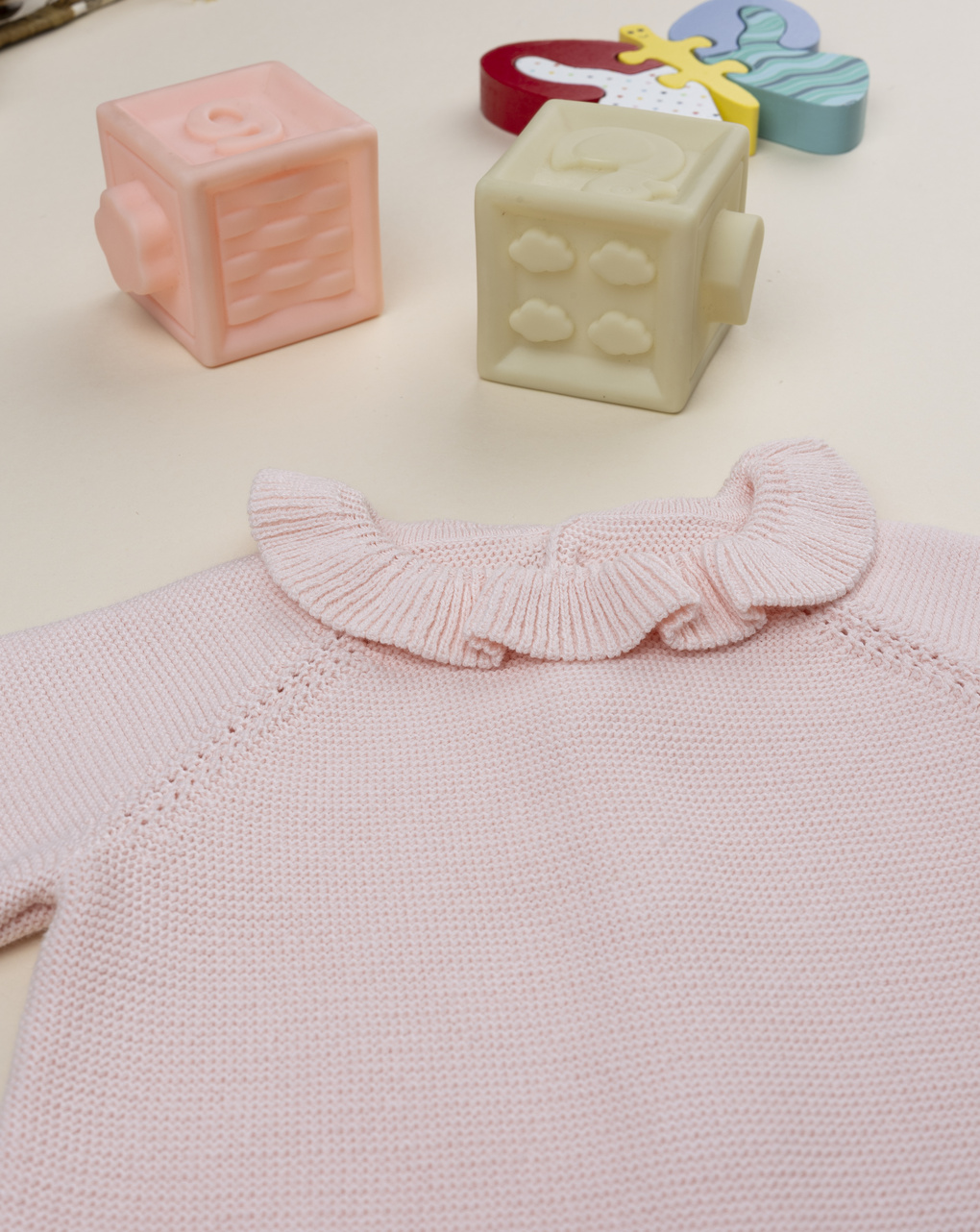 Completo tricot rosa neonata